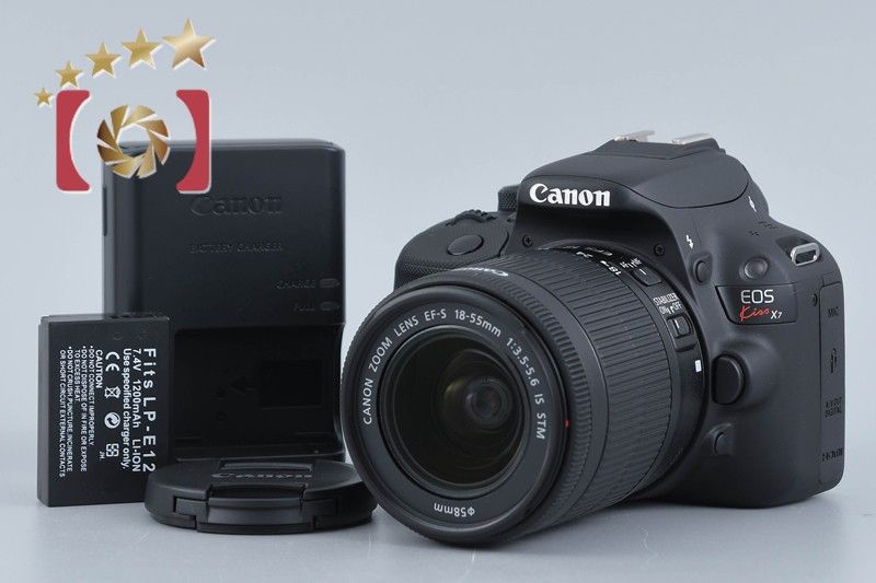 【中古】Canon キヤノン EOS Kiss X7 EF-S 18-55mm IS STM レンズキット ブラック シャッター回数僅少 22,960円