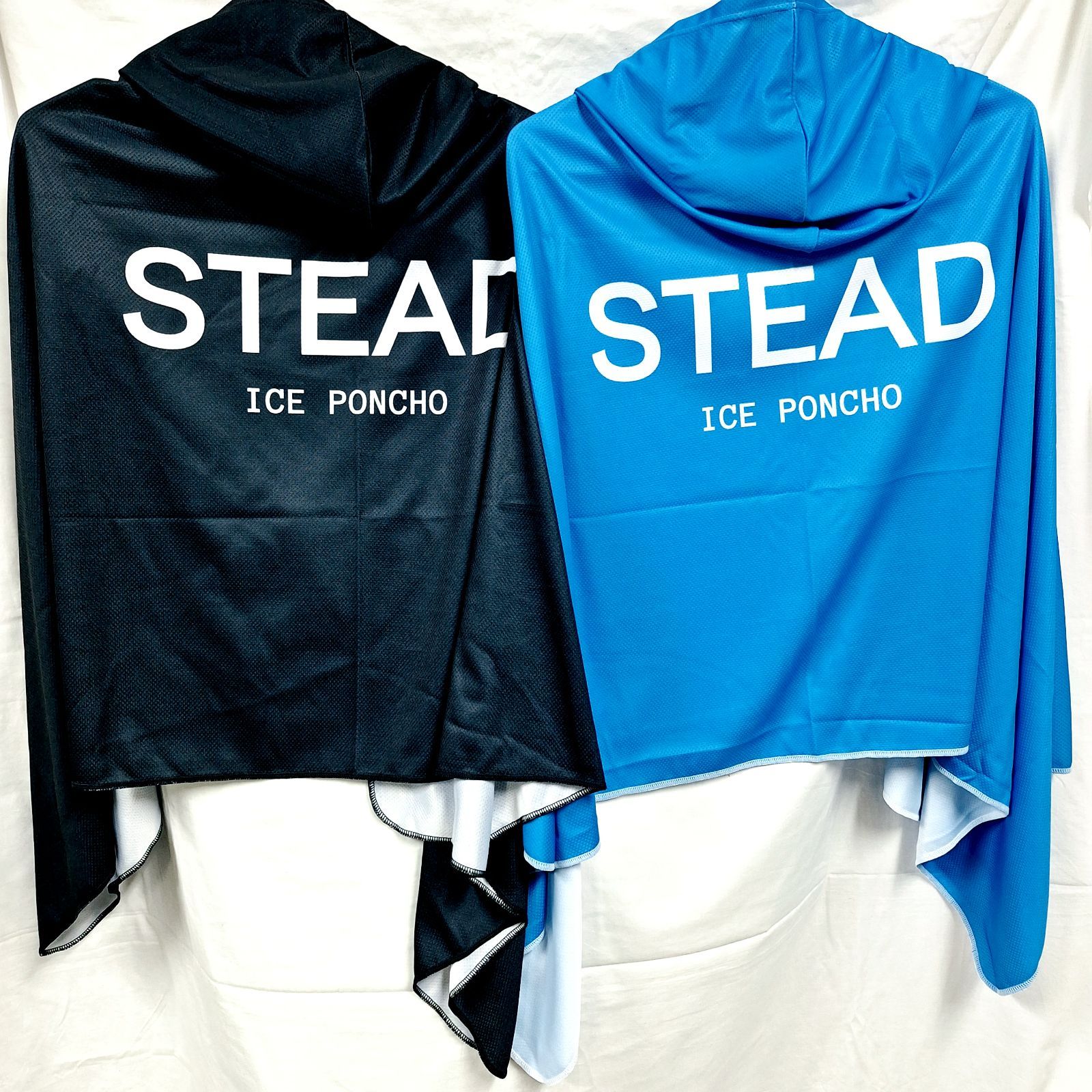 未使用★STEAD 冷感アイスポンチョ ブラック ブルー 2枚セット 暑さ対策 冷却グッズ 6,460円