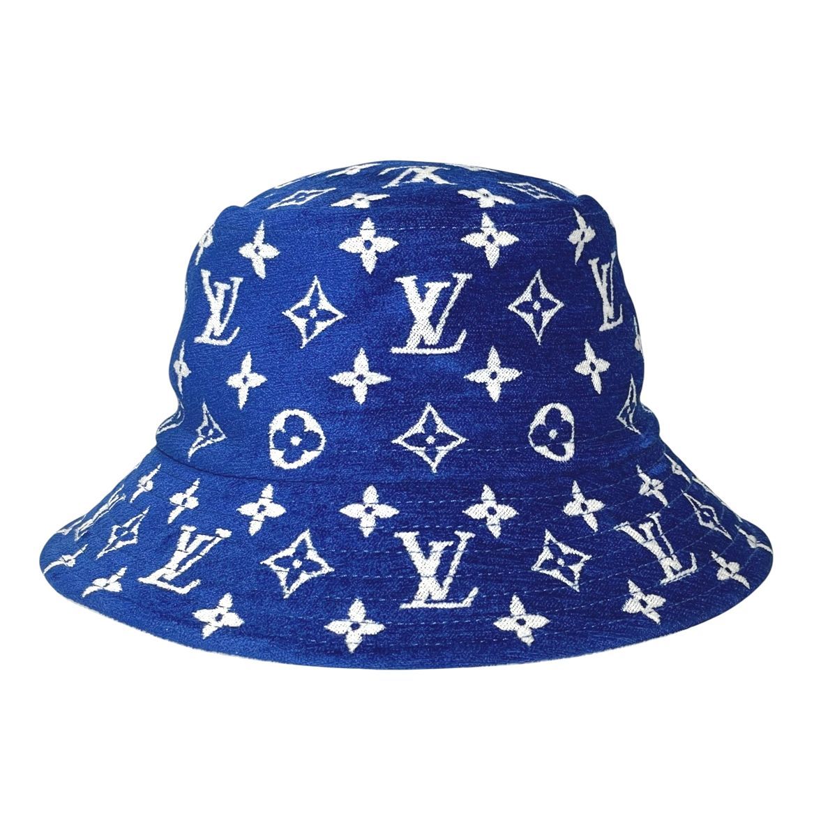 【中古】 LOUIS VUITTON ルイ・ヴィトン シャポー・LVマッチ M77760 NX2242 ベルベット ブルー モノグラム ハット 帽子 ベロア レディース 23031178 AO