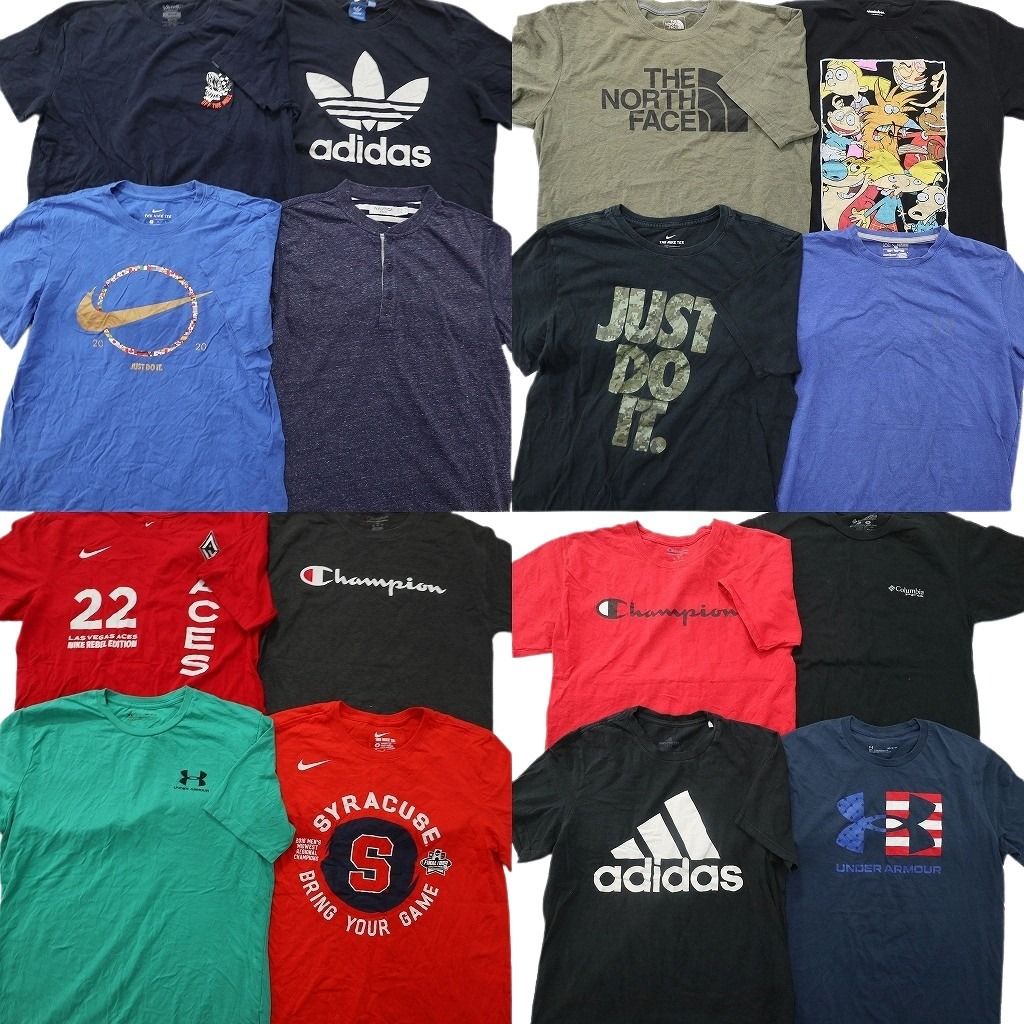古着卸 まとめ売り ブランドMIX Tシャツ 16枚セット ( メンズ M ) チャンピオン アディダス ノーティカ NIKE 中古 古着 NG2242