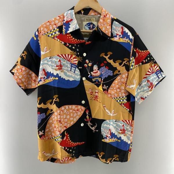 【中古】SUNSURF×KEONI OF HAWAII 空想サーカス団アロハシャツ サイズM サンサーフ[24]