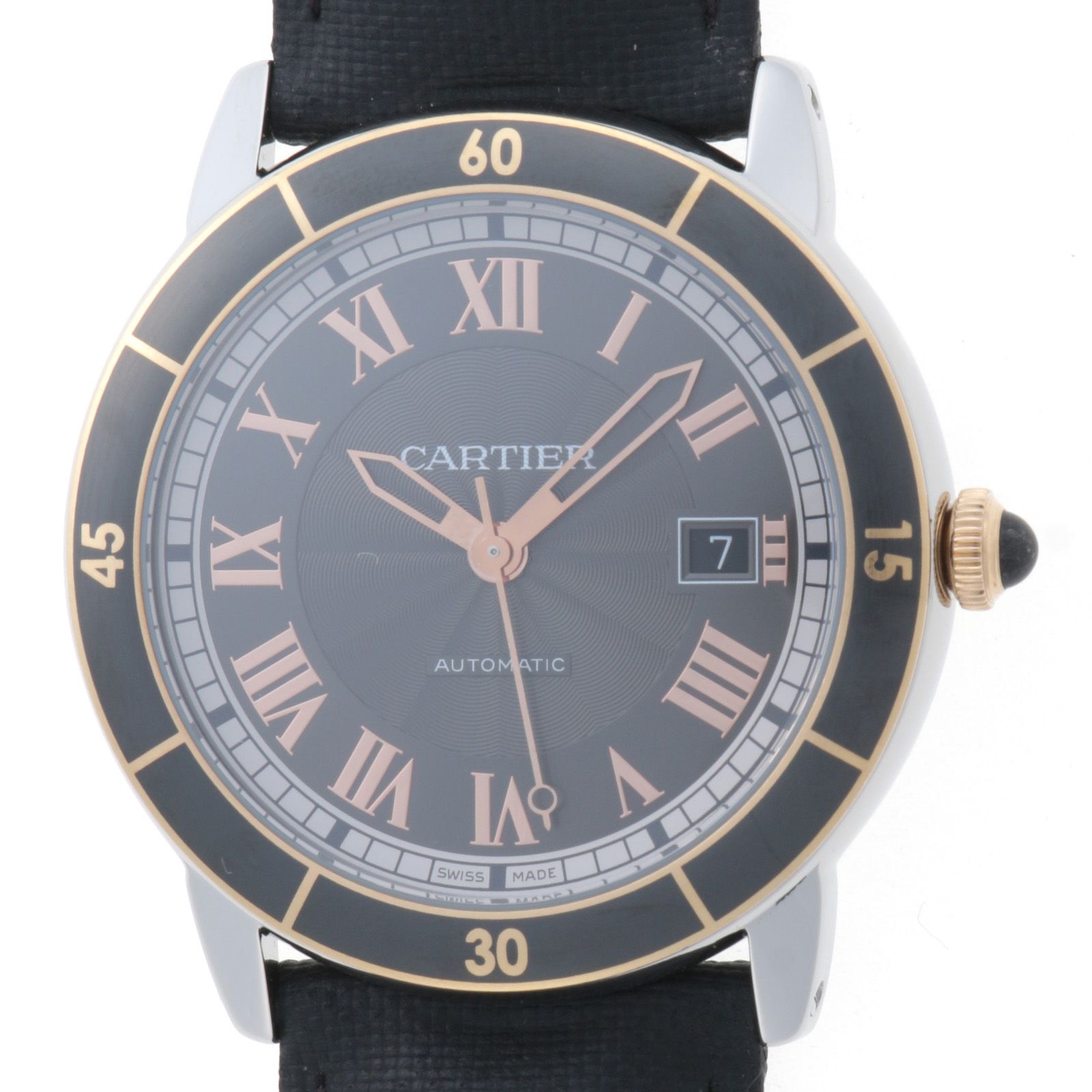 CARTIER カルティエ ロンド クロワジェール W2RN0005 SS グレー メンズ 自動巻き　2148104170682【中古】430 243,243円