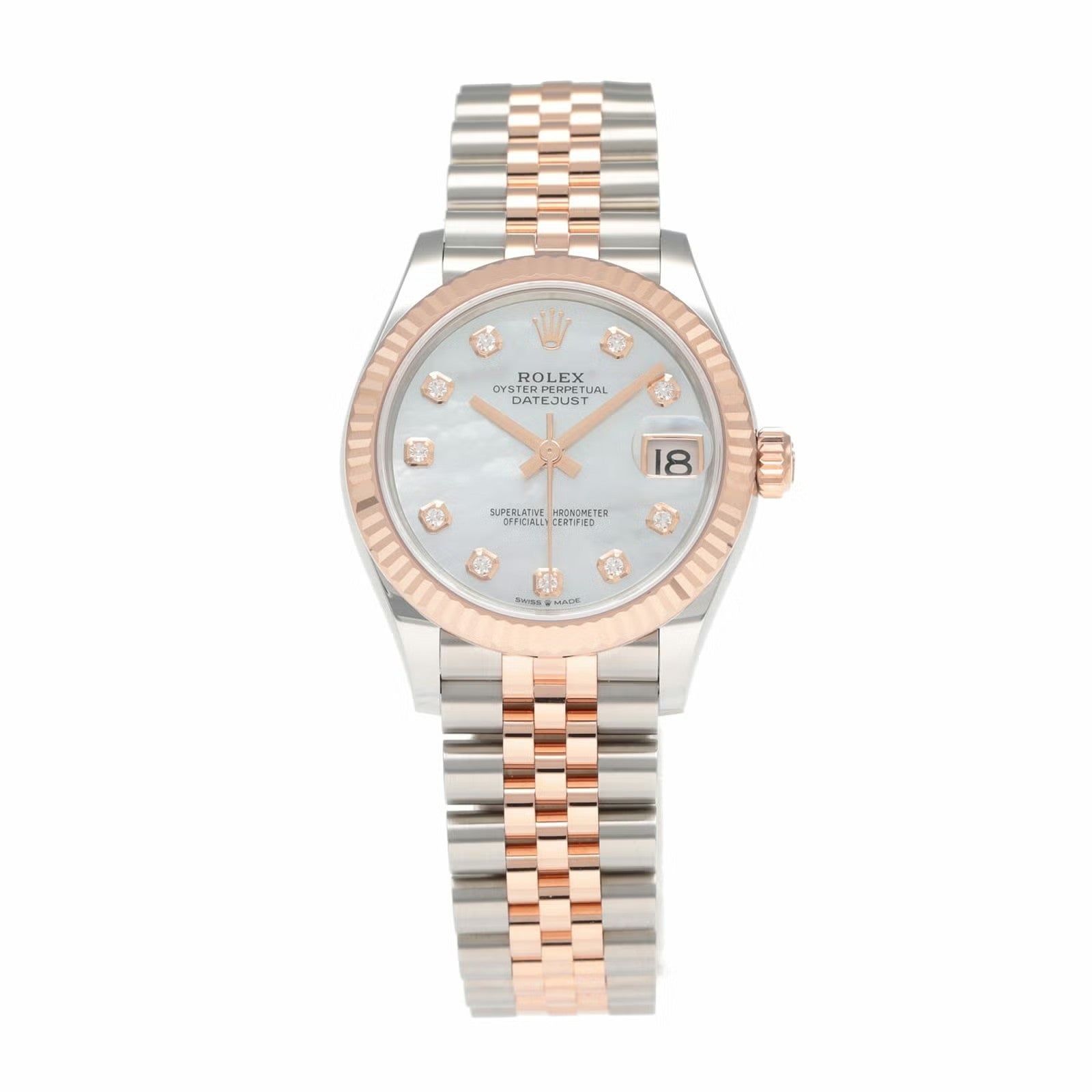 【新品】 ロレックス 時計 デイトジャスト 31 10P インデックスダイヤ 278271NG ホワイトシェル文字盤 自動巻き ROLEX Datejust 1,381,380円