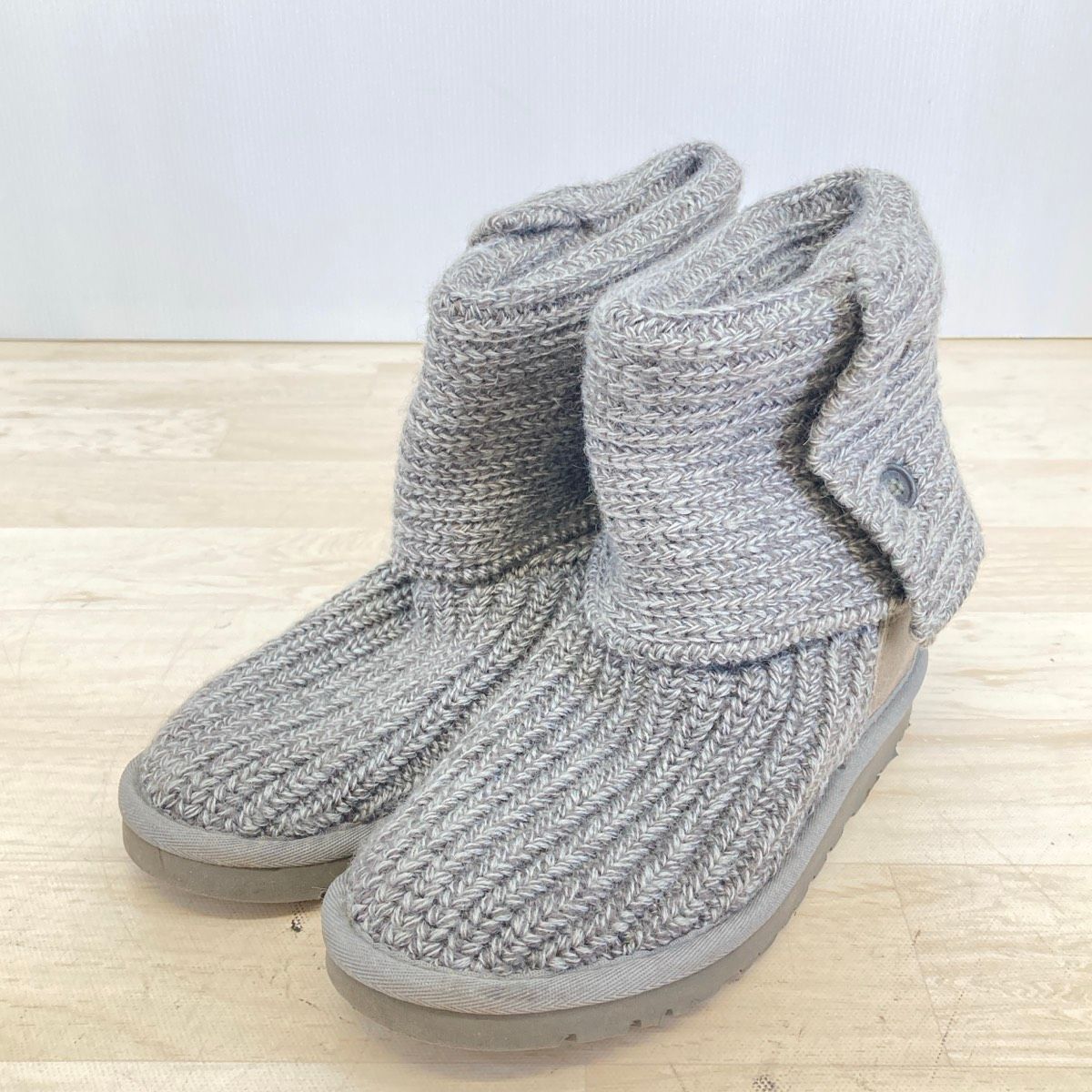 Good Condition UGG/Ag-Knit Boots S/N 5649 Gray 20.5cm/Japan 205 (USA 3/EU 33) Kids/Kids Short Boots [ON01981]
