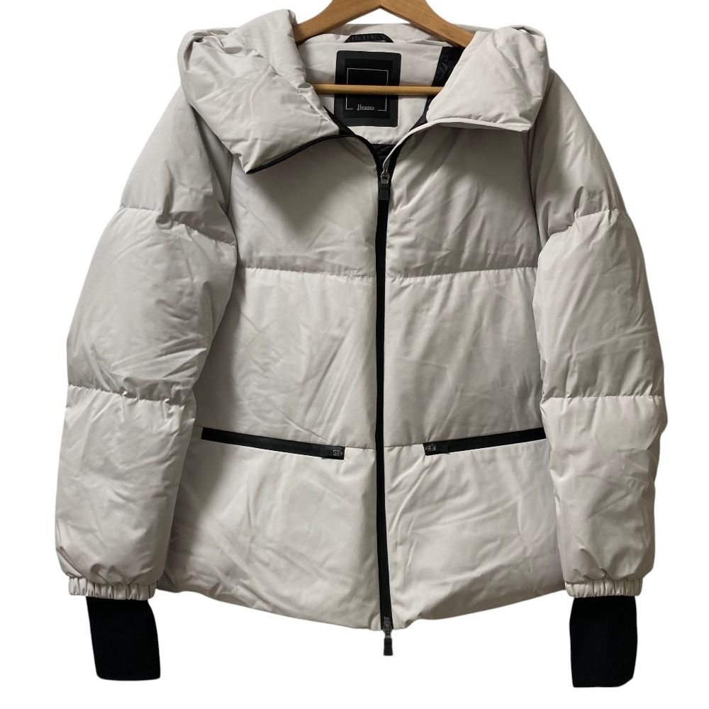 良品 HERNO ヘルノ ラミナー GORE-TEX INFINIUIUM WINDSTOPPER ダウンジャケット PI155DL サイズ40 グレー レディース 古着 中古 USED