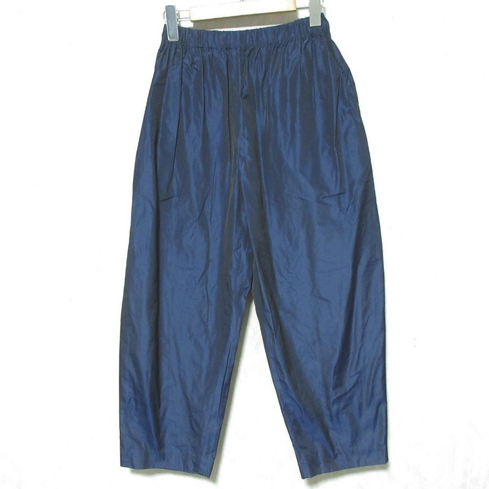 美品 LOEFF ロエフ グロッシー タフタ ワイドサテンパンツ 8814-2-000031 サイズ00 ネイビー レディース 古着 中古 USED 7,347円