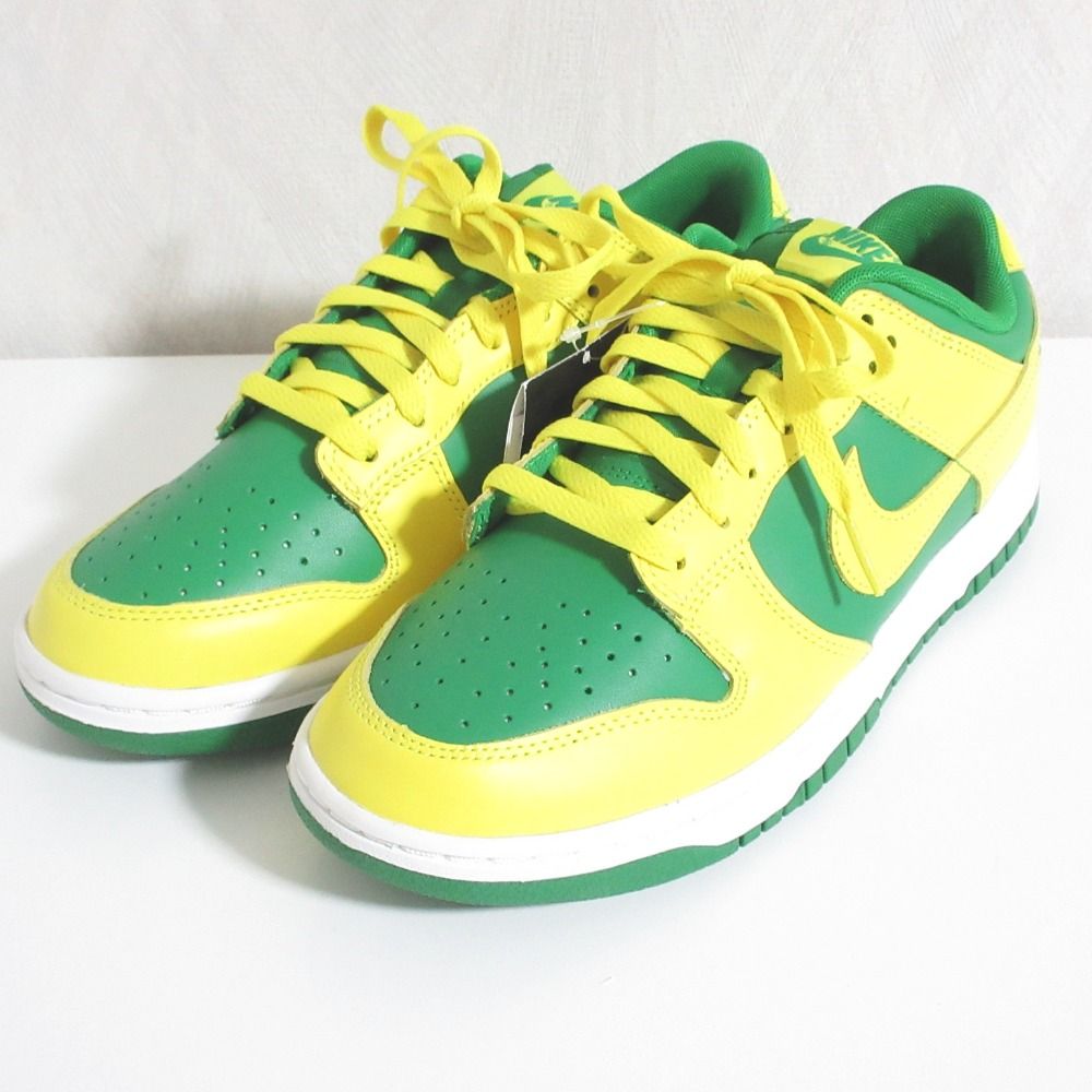 未使用 NIKE ナイキ Dunk Low Reverse Brazil ダンクロー スニーカー DV0833-300 サイズUS9.5 27.5cm イエロー グリーン メンズ 古着 中古 USED
