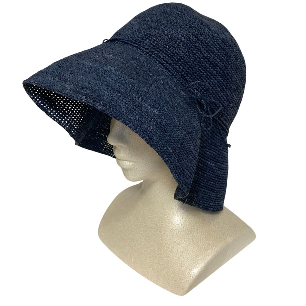 良品 HELEN KAMINSKI ヘレンカミンスキー Provence10 ラフィア ハット 帽子 ネイビー レディース 古着 中古 USED