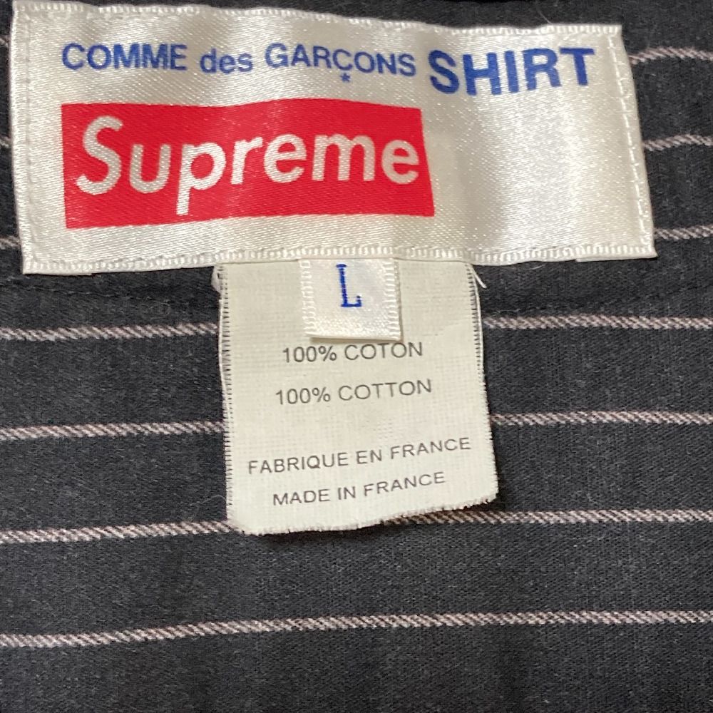 美品 COMME des GARCONS SHIRT コムデギャルソンシャツ シュプリーム コラボ ベースボールシャツ S4SS15 サイズL ブラック メンズ 古着 中古 USED
