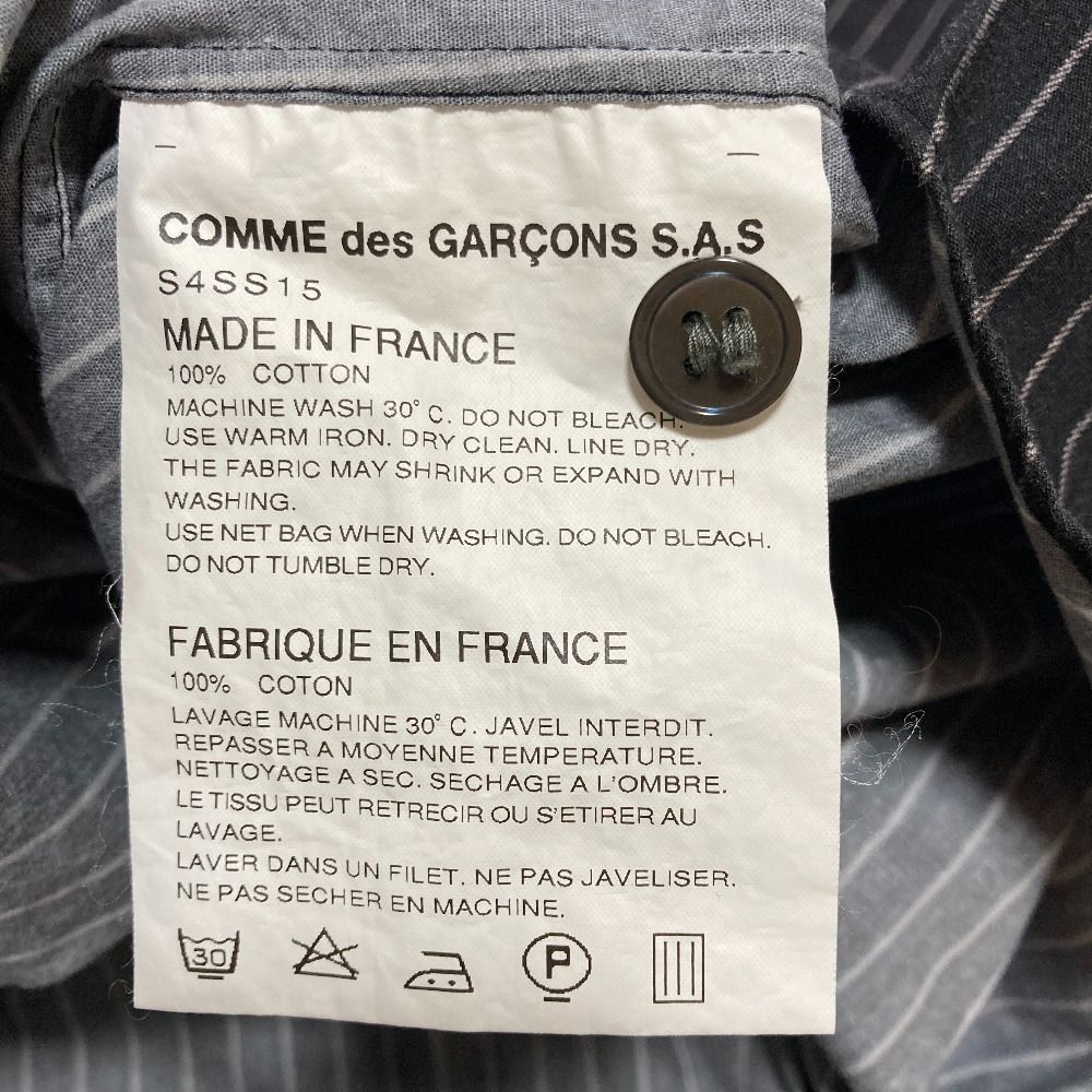美品 COMME des GARCONS SHIRT コムデギャルソンシャツ シュプリーム コラボ ベースボールシャツ S4SS15 サイズL ブラック メンズ 古着 中古 USED