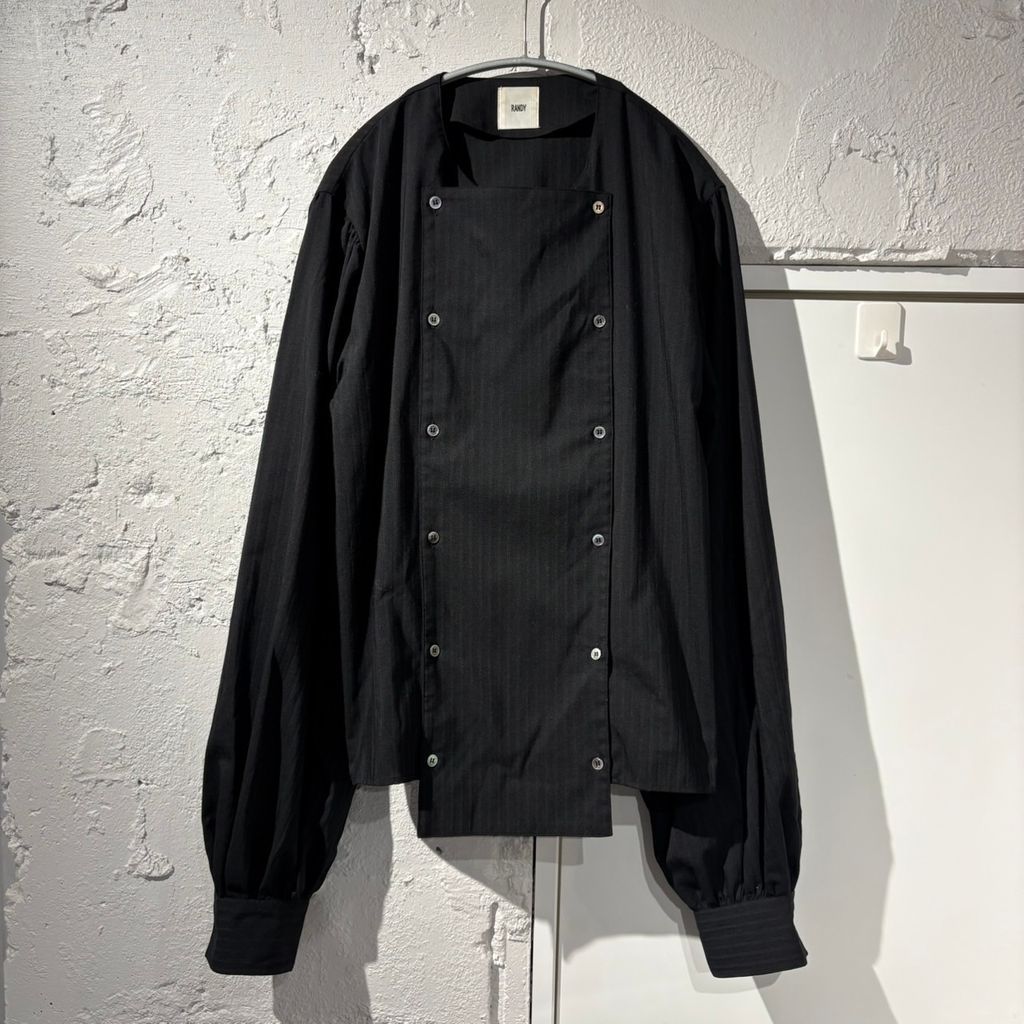 RANDY ランディ18AW Striped Double-Layer Shirt ストライプシャツ 18aw-RSH01 ブラック size:2 【表参道B08】