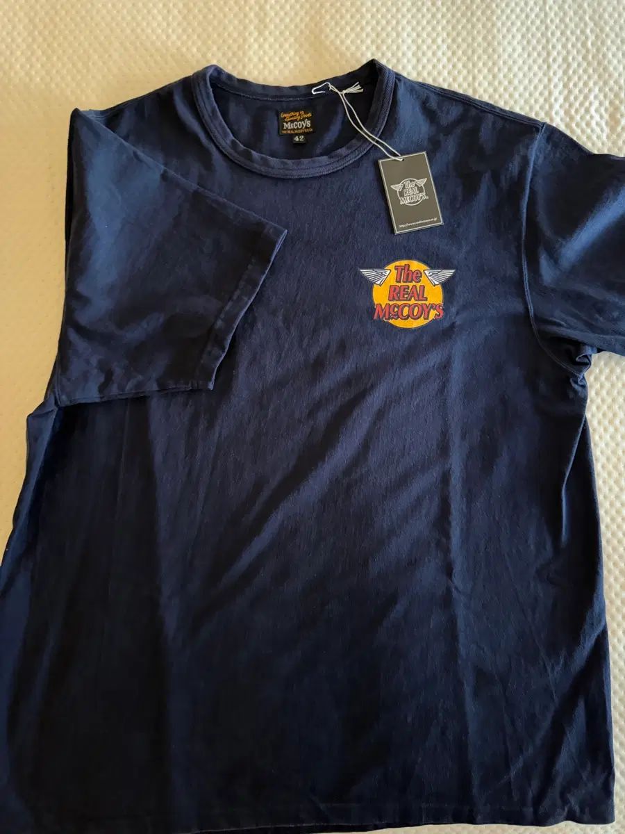 The REAL McCOY’S ザ・リアルマッコイズ ネイビー ロゴ 半袖Tシャツ 42(XL)