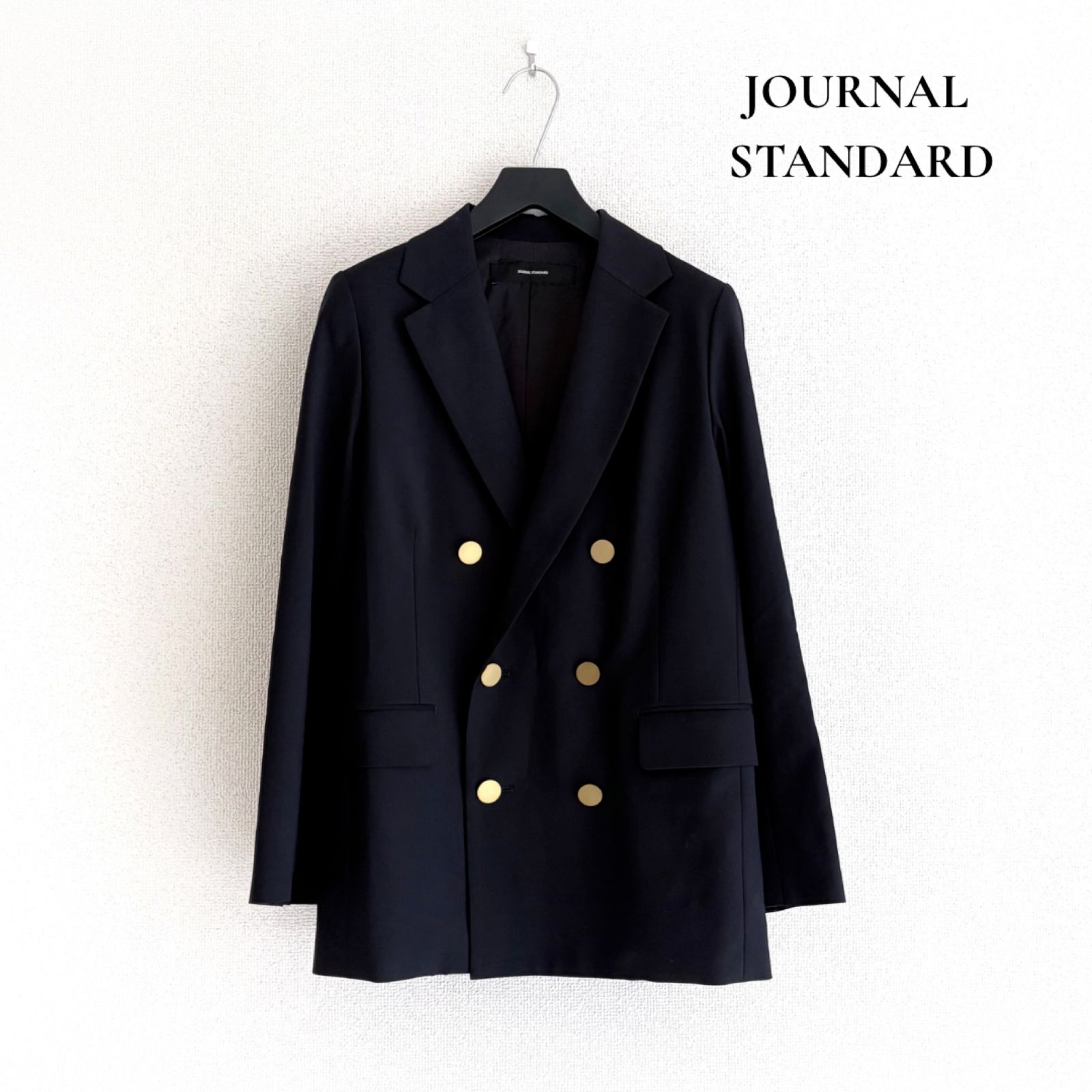 JOURNAL STANDARD ジャーナルスタンダード 紺ブレ ダブルブレスト テーラードジャケット 金ボタン ウール混 ネイビー A154 8,470円