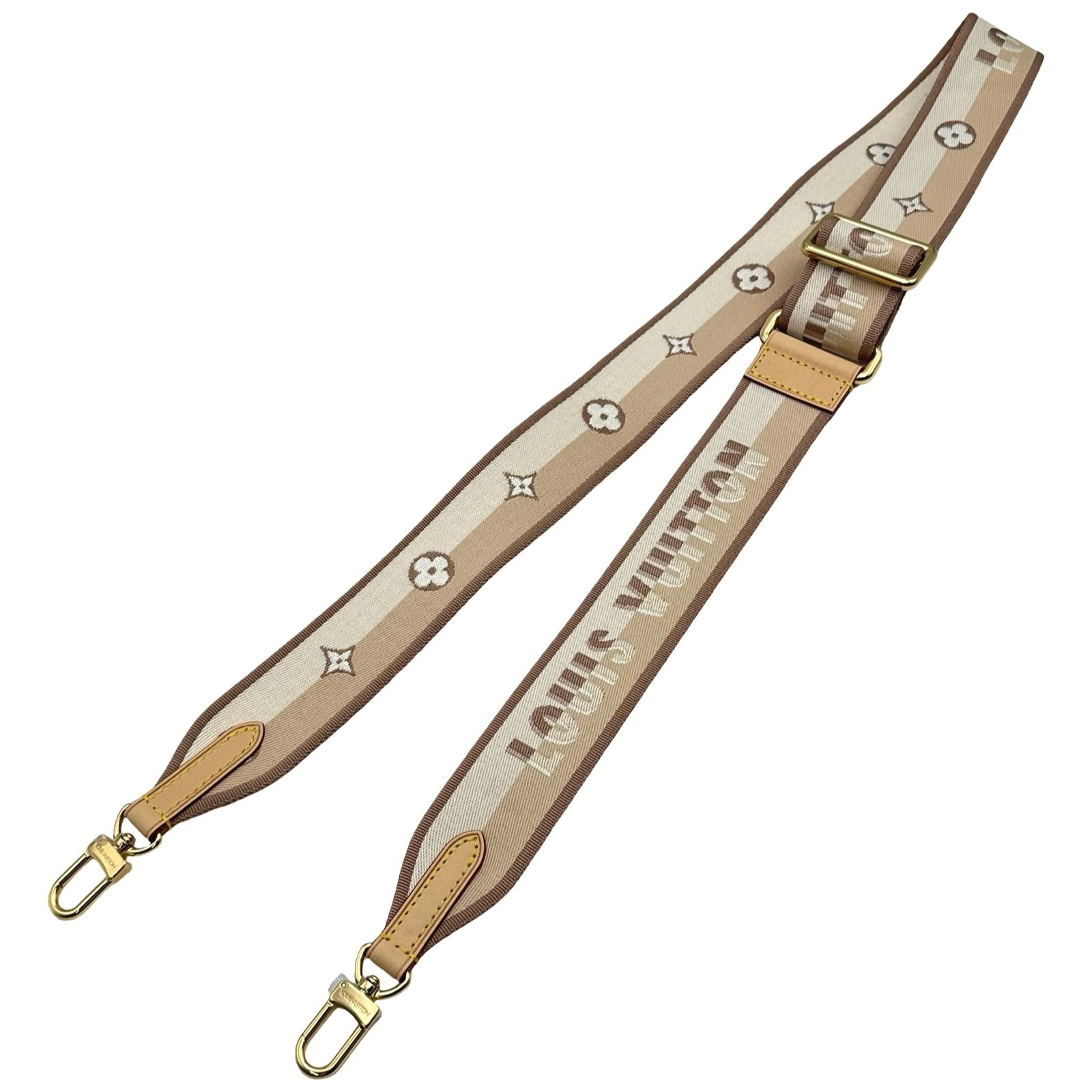 ルイ・ヴィトン LOUIS VUITTON ショルダーストラップ(調節可能、幅4 cm) M26925 ベージュ ゴールド金具 テキスタイル レディース ショルダーストラップ