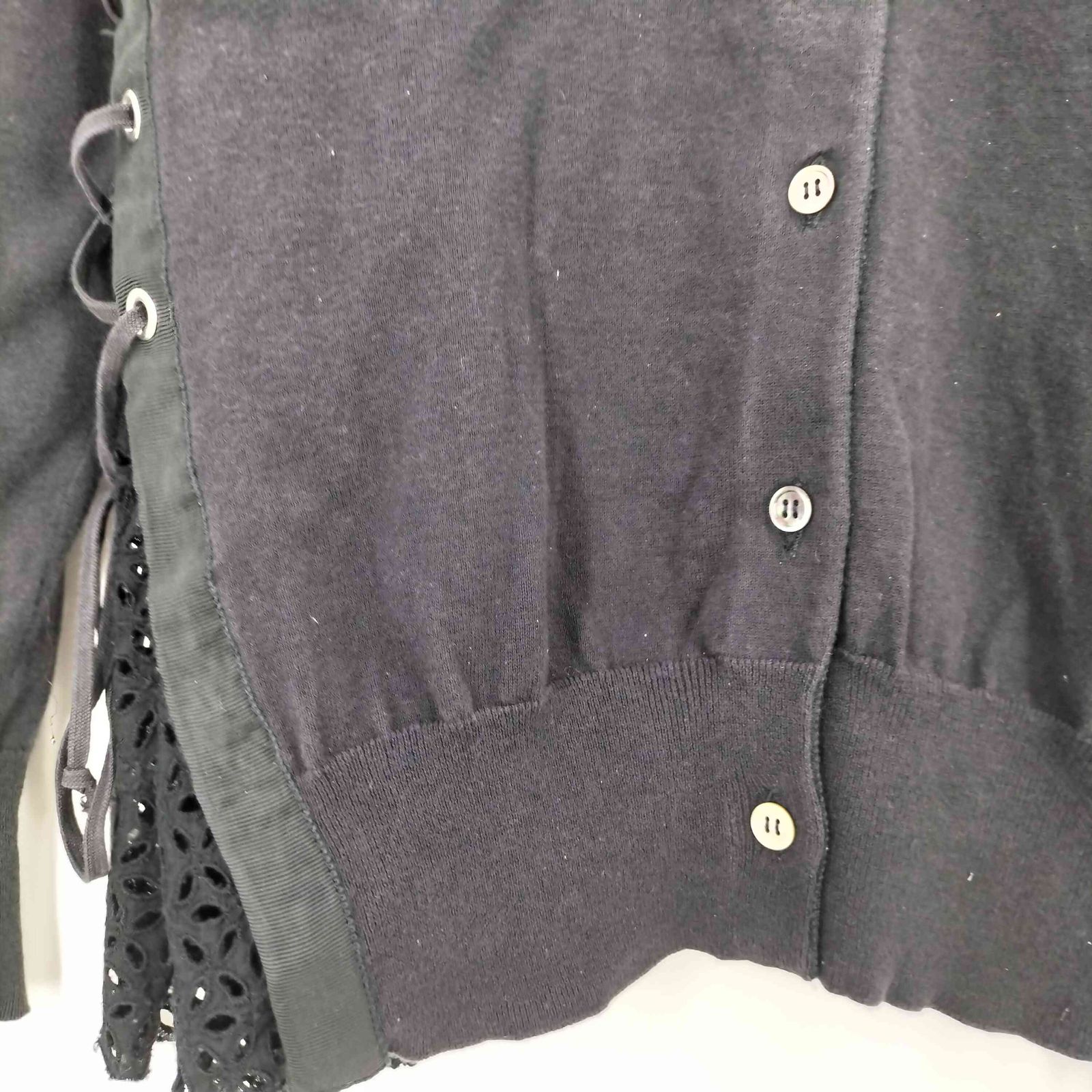 サカイ Sacai サイドレースアップ レース切替 カーディガン レディース