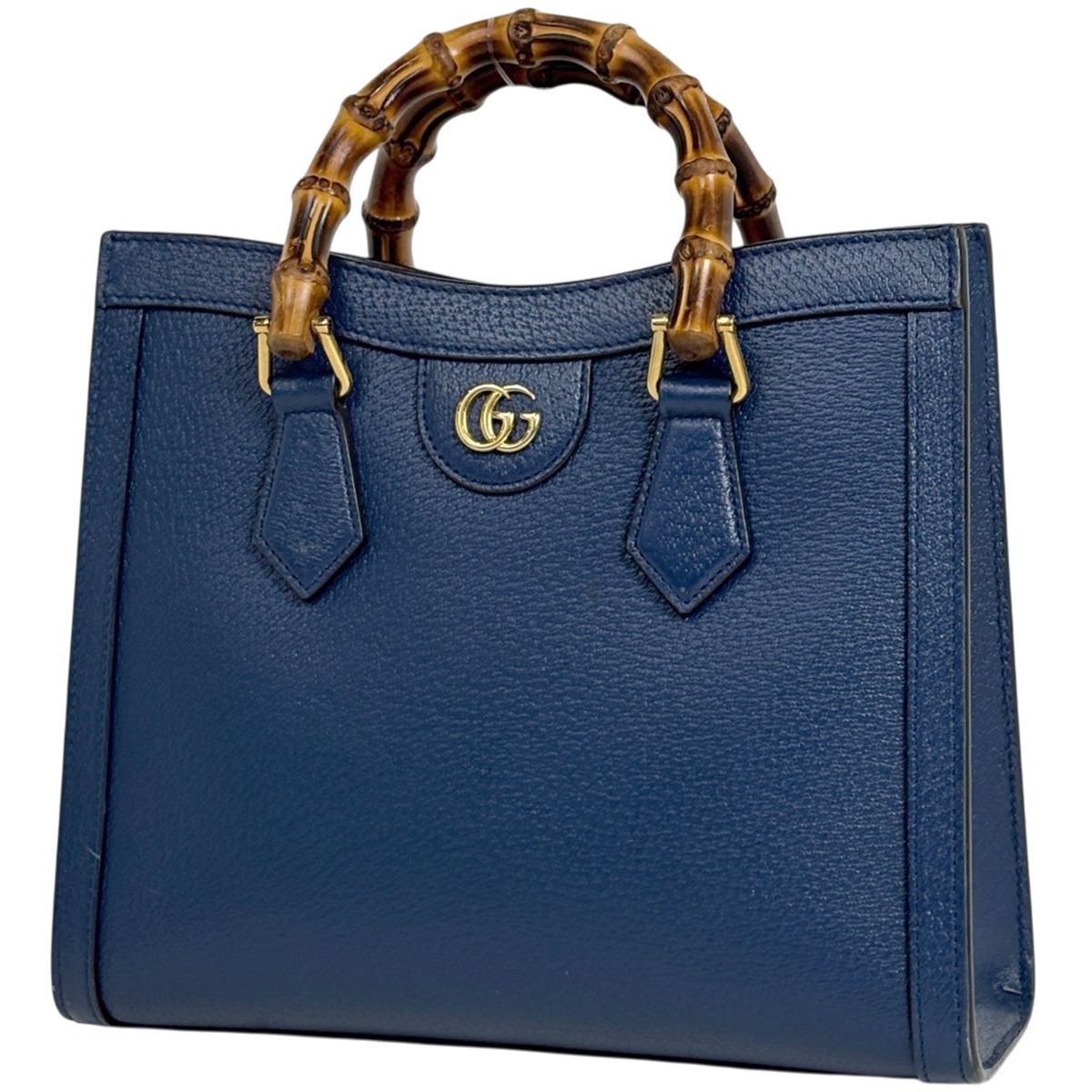 グッチ GUCCI ハンドバッグ ダイアナ 2WAY バンブー レザー ブルー 702721 レディース 【中古】