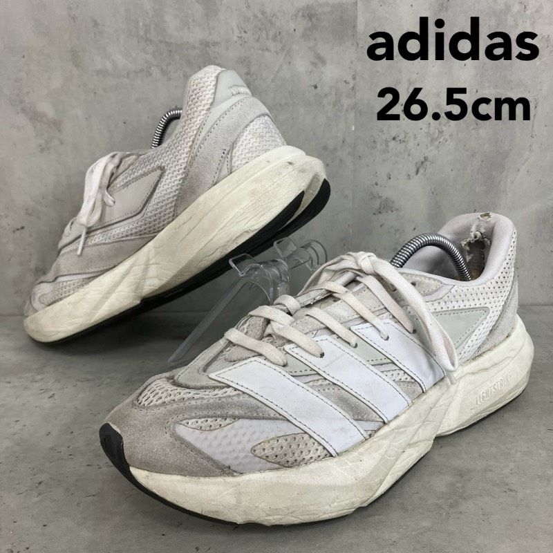 adidas アディダス ライトブレイズ Lightblaze JH6942 スニーカー 26.5cm ホワイト ライトグレー 白 灰 メッシュ スエード LIGHTSTRIKE 厚底 ダッドシューズ メンズ 靴  