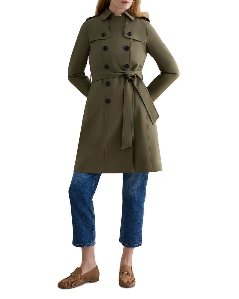 ホッブスロンドン レディース アウター コート プチ HOBBS LONDON Petiteskylar Trench Coat Olive Green グリーン 47,880円