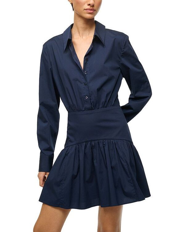 スタウド レディース トップス ワンピース ミニワンピース ミニ STAUD Rocco Mini Dress Navy ネイビー