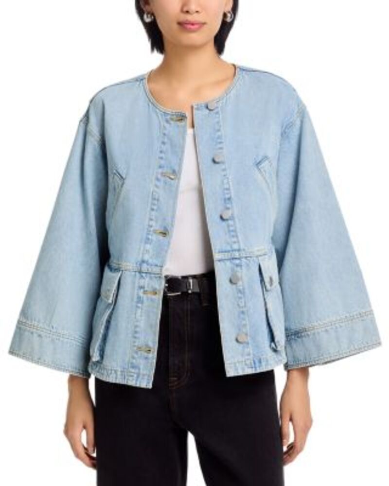 スリーワンフィリップリム レディース アウター ジャケット・ブルゾン デニム 31 Phillip Lim Collarless Trapeze Denim Jacket Light Blue ブルー