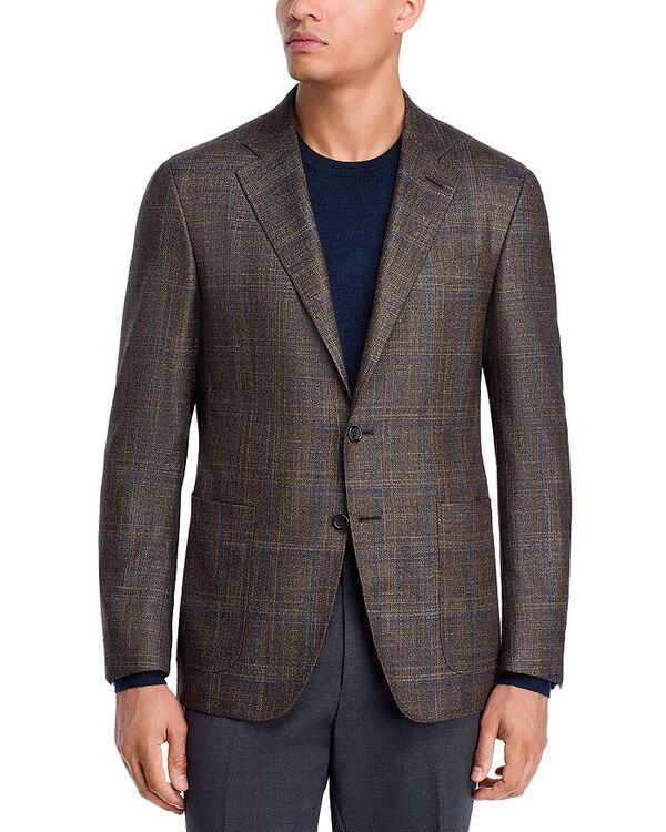 カナーリ レディース アウター ジャケット・ブルゾン ウール シルク コート Canali Kei Wool Silk Cashmere Windowpane Unstructured Trim Fi 119,400円