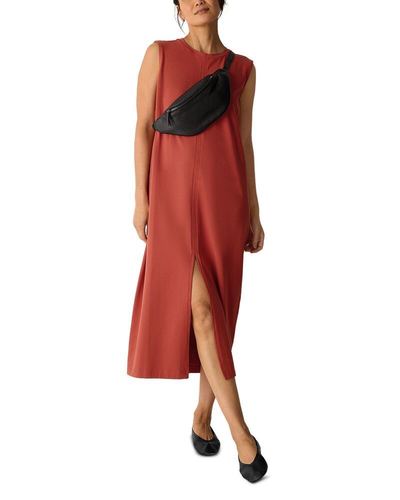 エイリーンフィッシャー レディース トップス ワンピース クルーネック コットン Eileen Fisher Pima Cotton Crewneck Dress Burnt Orange オレンジ 22,896円