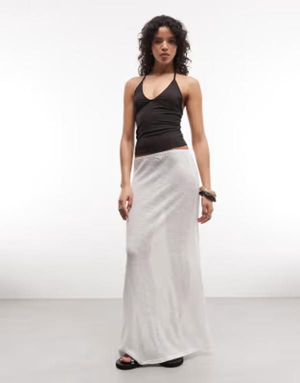 ウィークデイ レディース ボトムスカート マキシ Weekday maxi skirt White ホワイト