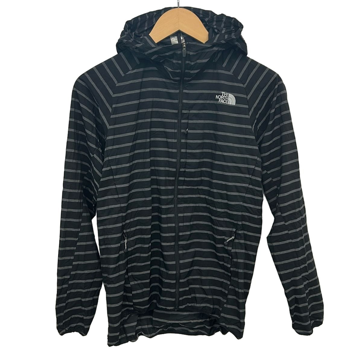 THE NORTH FACE(ノースフェイス) ブルゾン サイズS レディース美品 - 黒×グレー 長袖/ボーダー/ジップアップ/春/夏