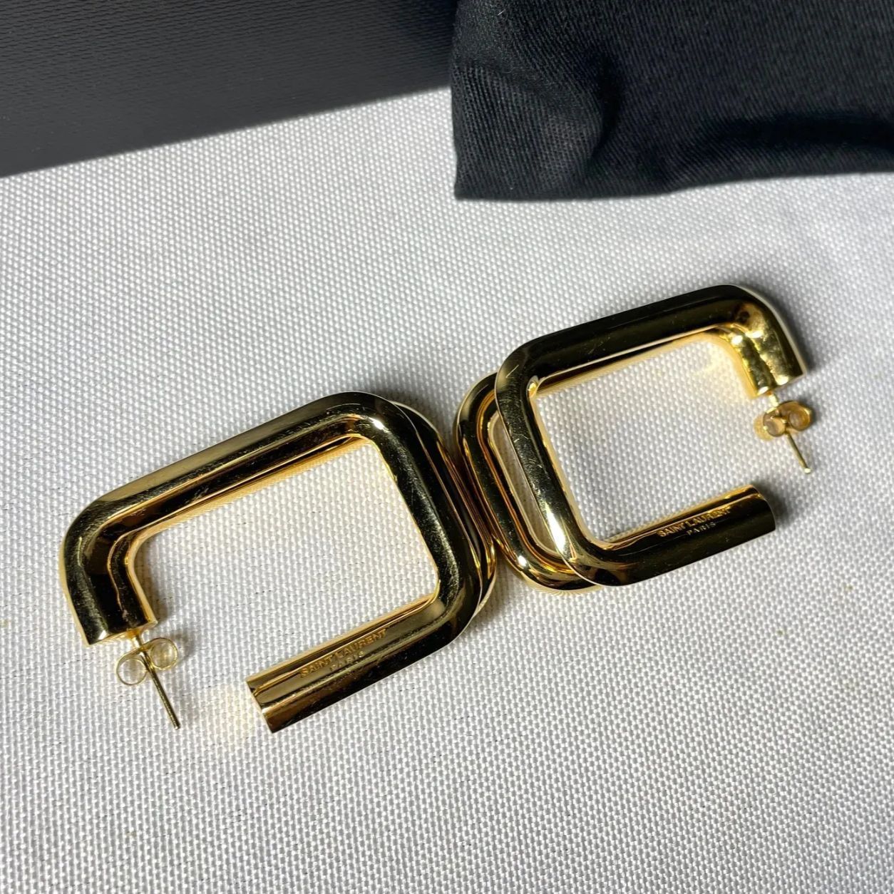 美品 希少 Saint Laurent Paris サンローランパリ YSL 2連スクエア