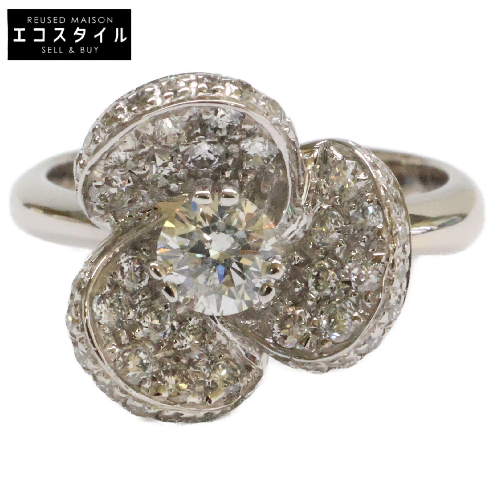 PonteVecchio Pontevecchio Brand New Finished 750 0.326 CT 0.53 CT Diamond Flower Motif Size 9
