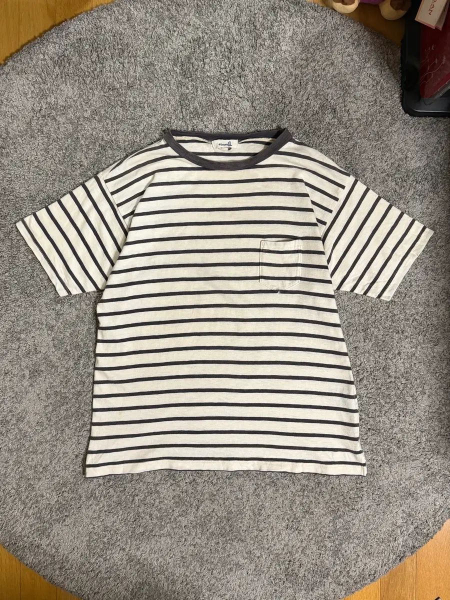 45rpm ストライプ スラブ Tシャツ