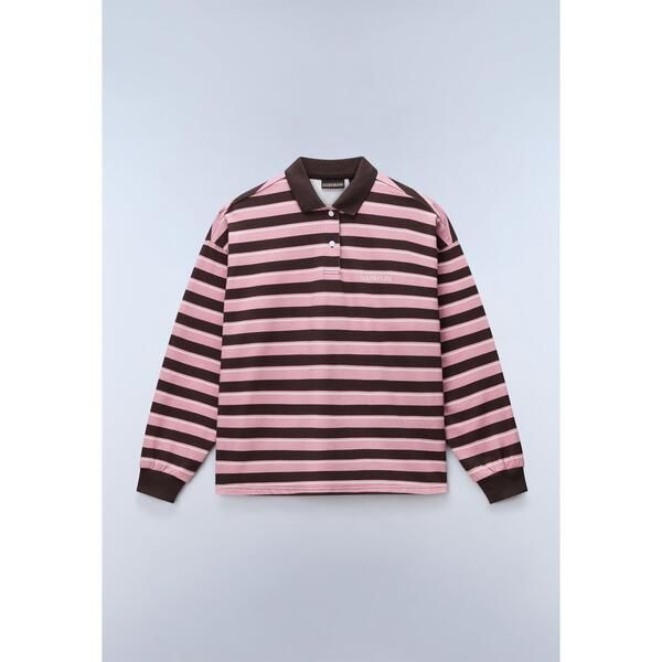 ナパピリ レディース トップス ポロシャツ Napapijri Napa Lehua Long Sleeve Polo Womens BrownPink ピンク