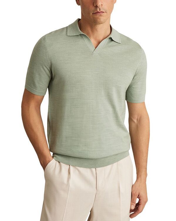 レイス メンズ トップス ポロシャツ REISS Duchie Short Sleeve Open Collar Merino Polo Shirt Sage Green グリーン