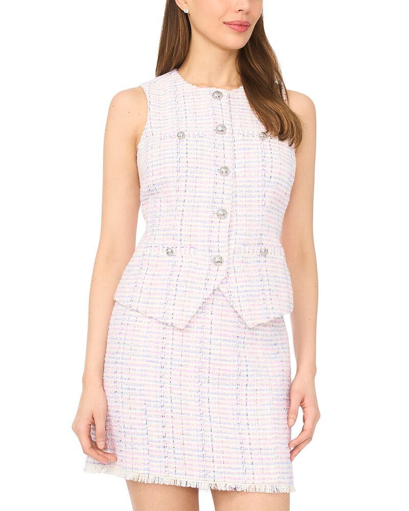 セセ レディース アウター ベスト CeCe Split Hem Vest New Ivory アイボリー