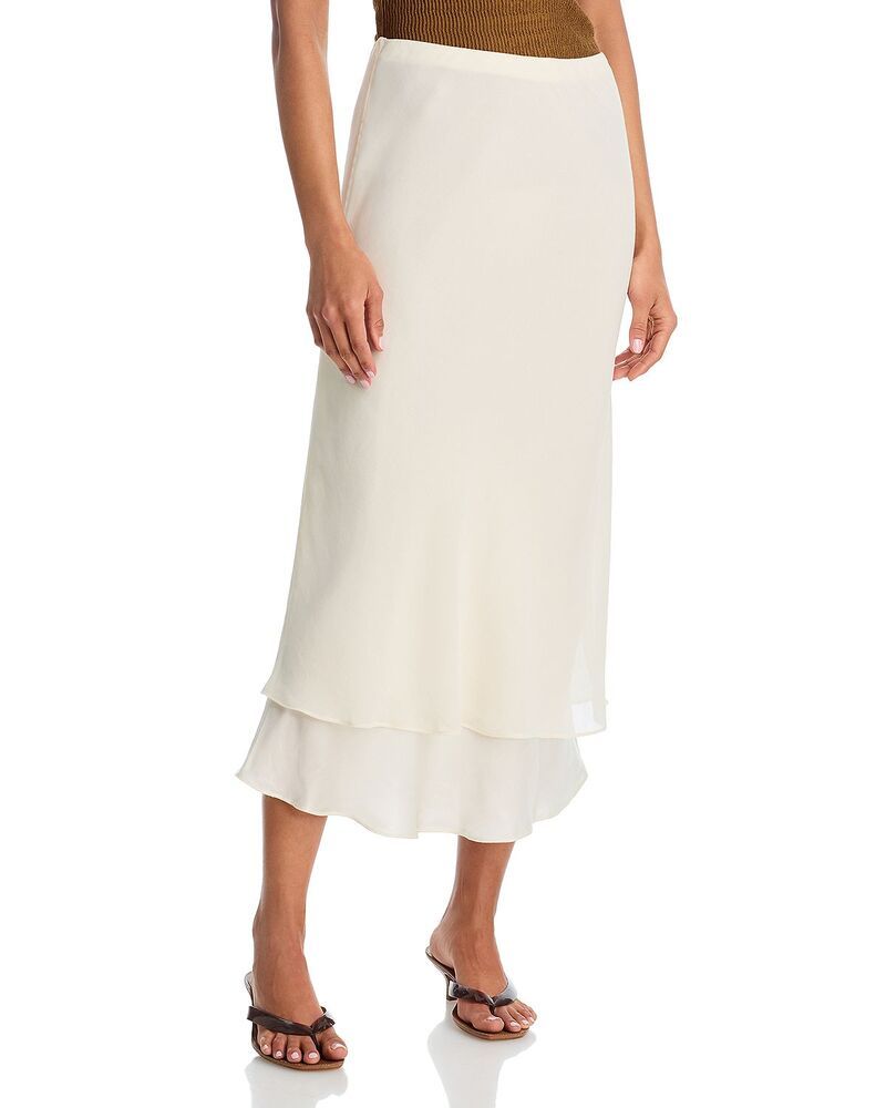 アクア レディース ボトムスカート AQUA Double Layer Slip Skirt Exclusive Ivory アイボリー