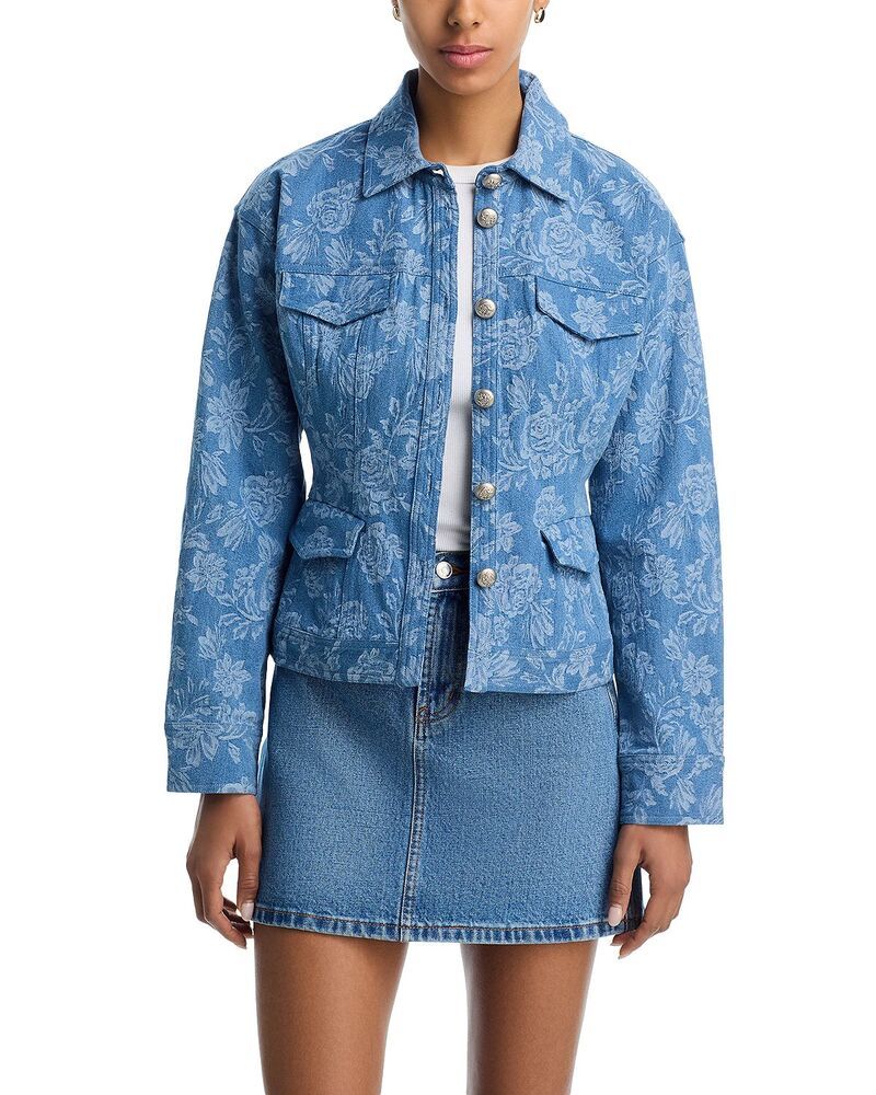 アクア レディース アウター ジャケット・ブルゾン デニム AQUA Denim Jacquard Jacket Exclusive Medium Blue ブルー