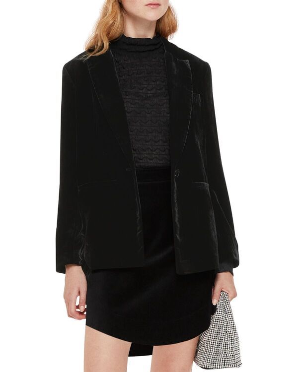 ホイッスルズ レディース アウター ジャケット・ブルゾン ベルベット ブレザー Whistles Olivia Velvet Blazer Black ブラック