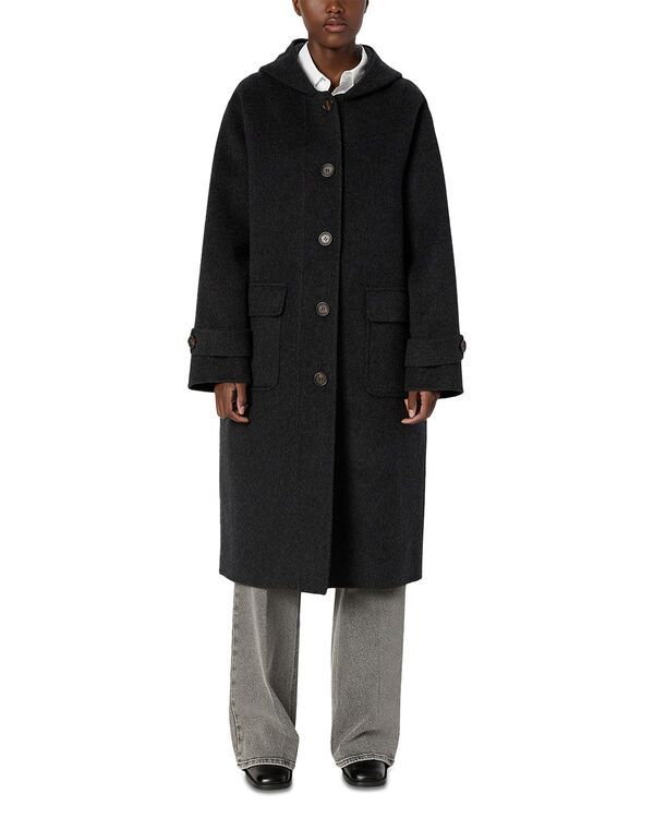 ジェラルド・ダレル レディース アウター コート ウール Gerardarel Mariam Wool Hooded Coat Charcoal チャコール
