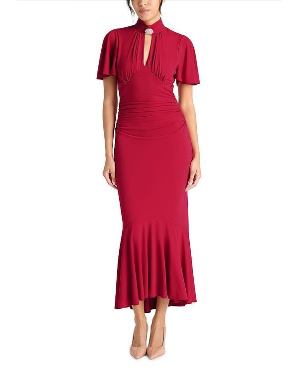サンク セプト レディース トップス ワンピース ミディワンピース ミディ Cinq Sept Rosita Keyhole Midi Dress Burgundy Plum バーガンディ