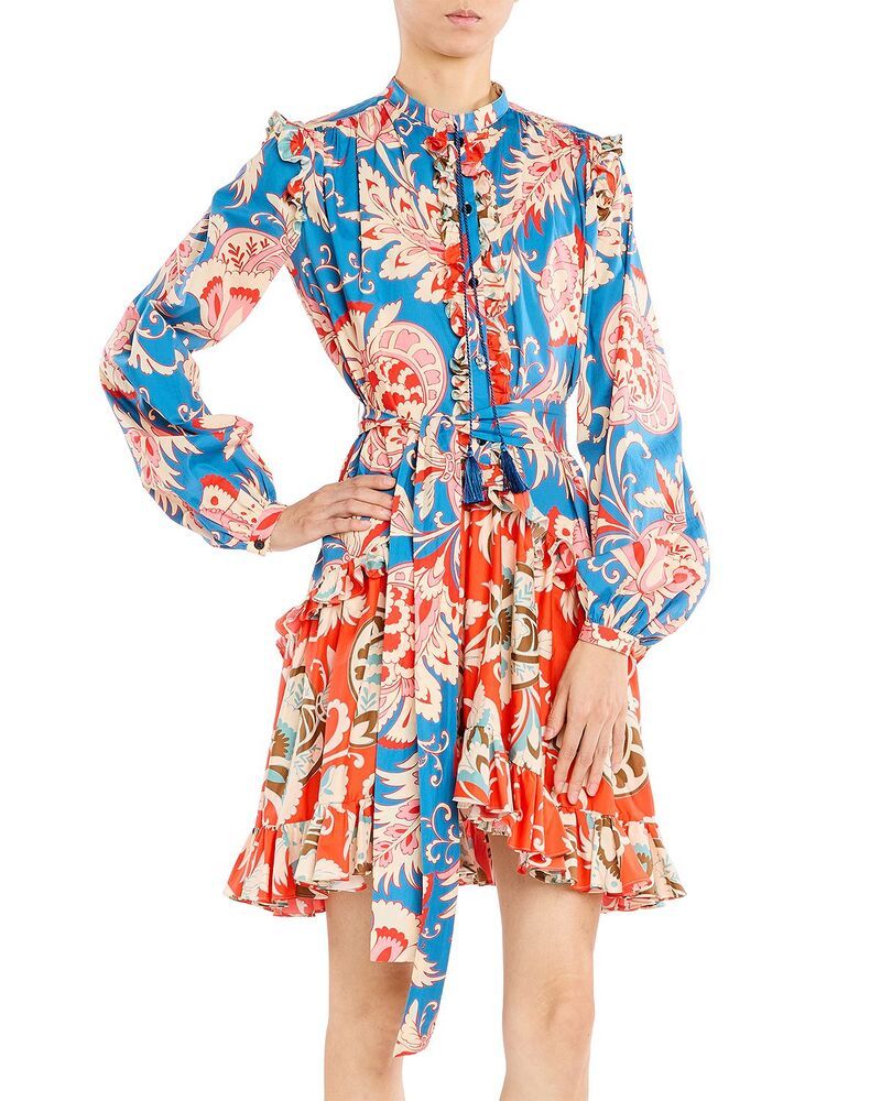 エトロ レディース トップス ワンピース Etro Belted Short Dress Printed Light Blue ブルー 123,900円