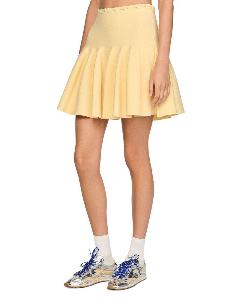 サンドロ レディース ボトムスカート ニット Sandro Telma Short Knit Skater Skirt Butter