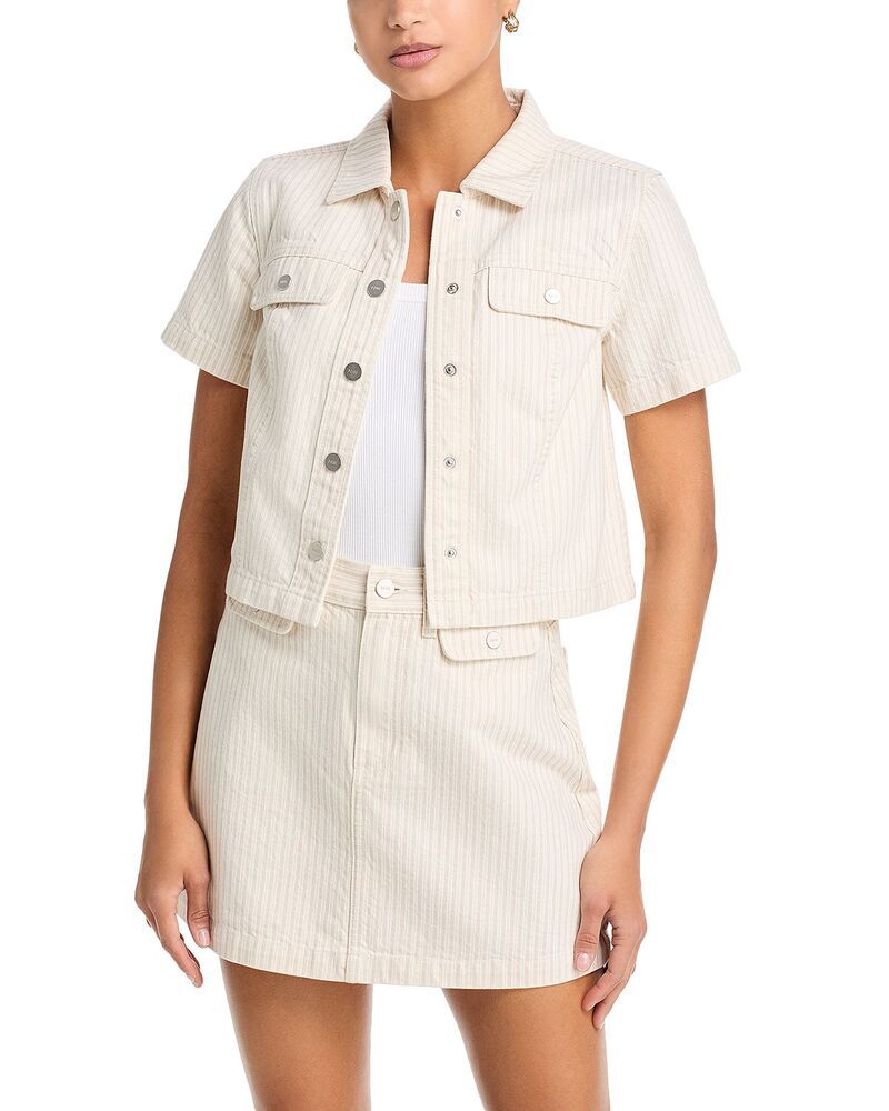 ペイジ レディース アウター ジャケット・ブルゾン PAIGElly Short Sleeve Jacketonal Stripe ストライプ 35,620円