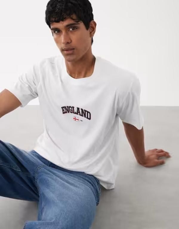 ジャック アンド ジョーンズ メンズ トップス Tシャツ Jack Jones World Cup England Tshirt Bright White ホワイト