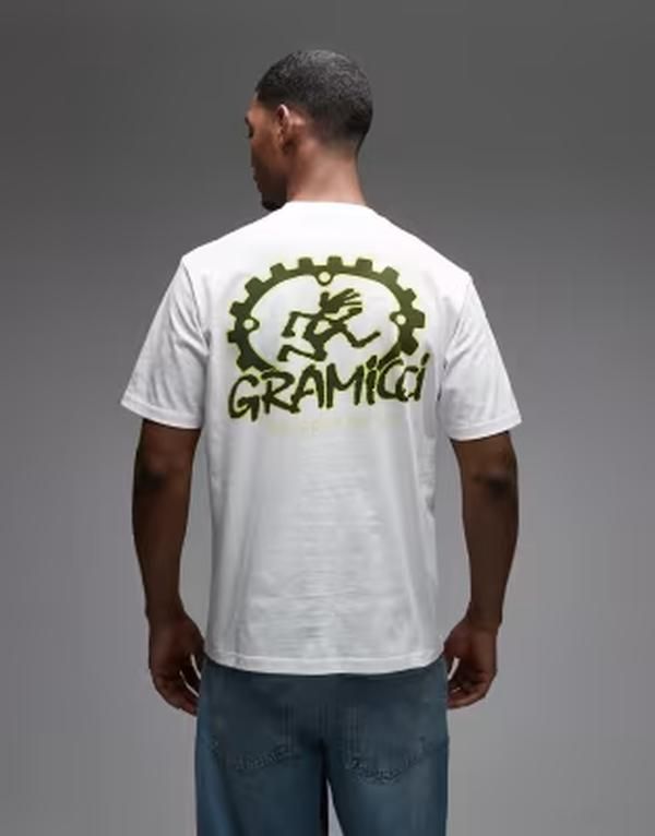 グラミチ メンズ トップス Tシャツ グラフィック Gramicci equipped for dirt short sleeve tee with back and chest graphics W