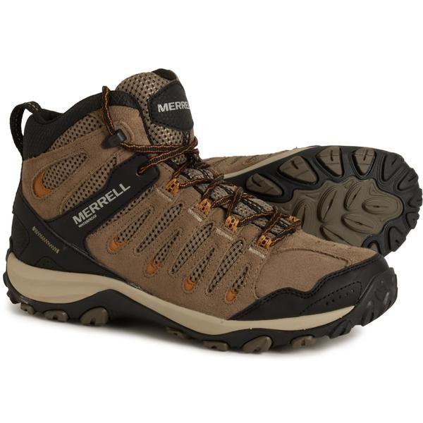 メレル メンズ シューズ ブーツ・レインブーツ レザー Merrell Crosslander 3 Mid Hiking Boots Waterproof Leather For Men Boulde