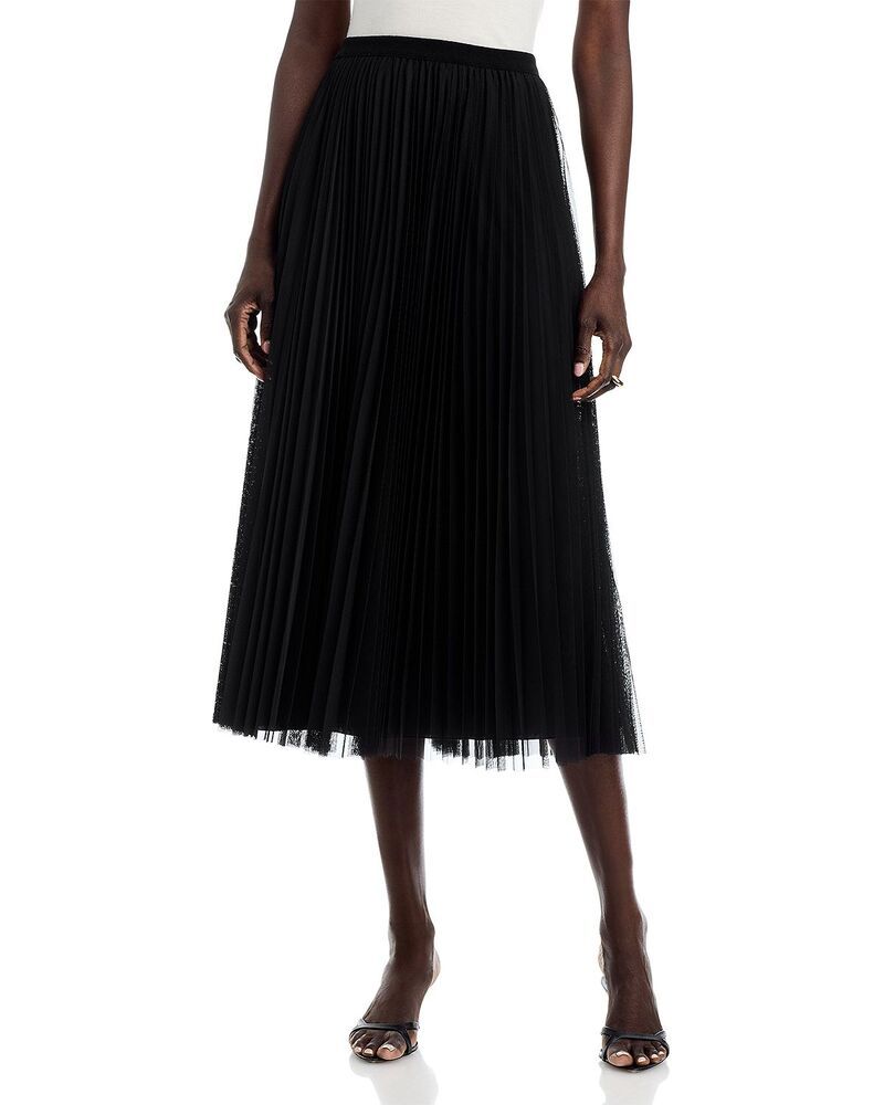 ファビアナ フィリッピ レディース ボトムスカート チュール プリーツ ミディ Fabiana Filippi Pleated Tulle Midi Skirt Black ブラック