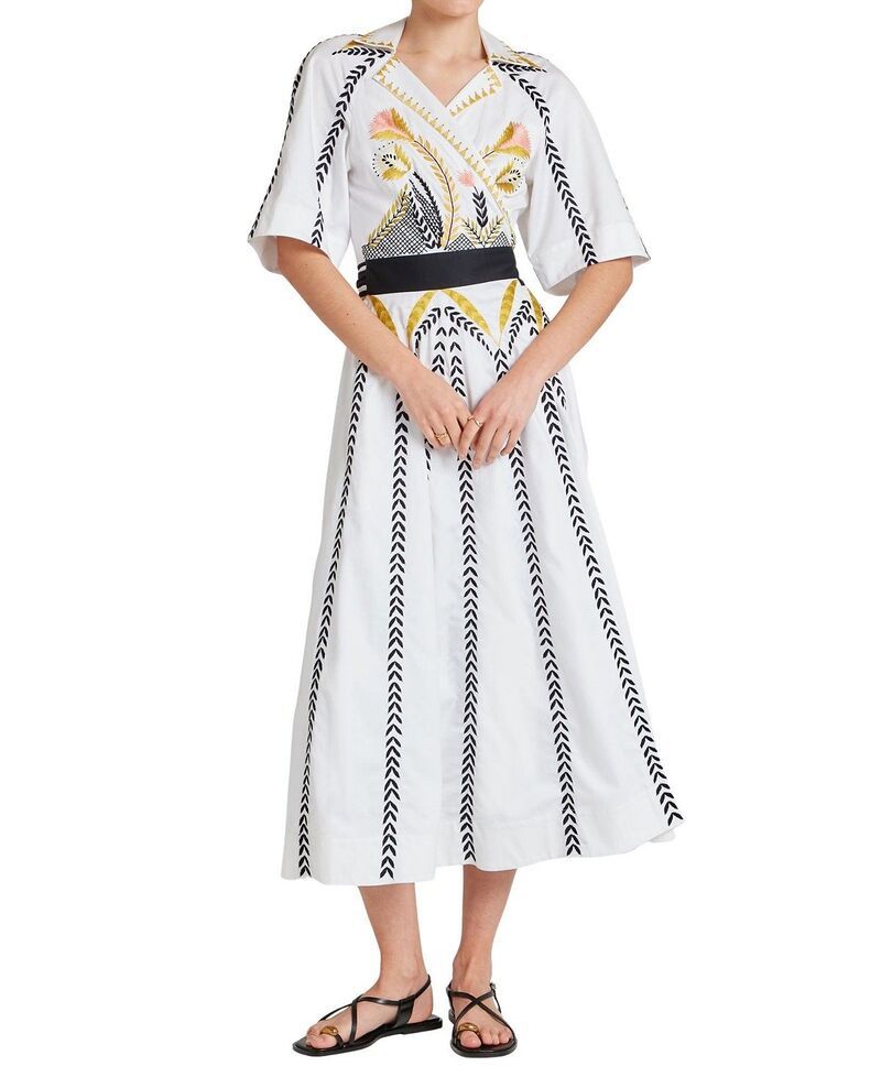 テンパリーロンドン レディース トップス ワンピース Temperley London Womens Juniper Wrap Dress White ホワイト 101,640円