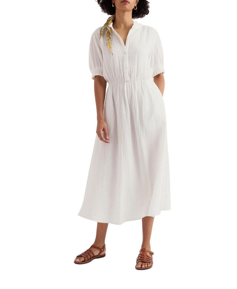 シーソルトコーンウォール レディース トップス ワンピース ミディ Seasalt Cornwall Shore Pathalf Sleeve Midi Dress Chalk チョーク