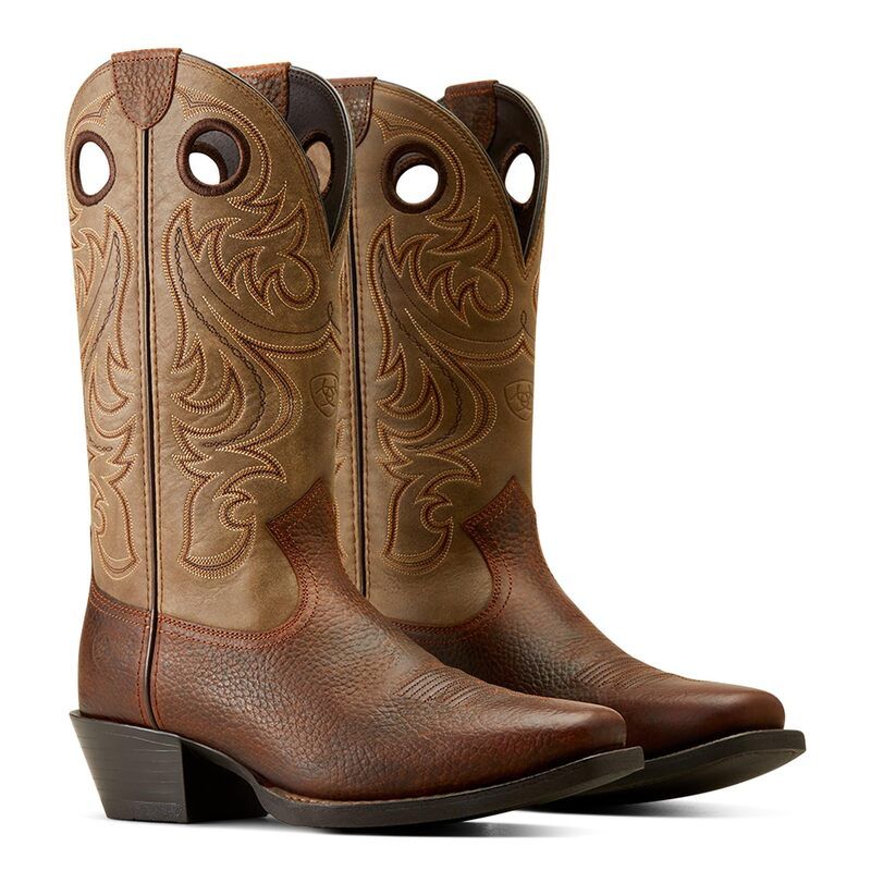 アリアト メンズ シューズ ブーツ・レインブーツ Ariat Sport Square Toe Western Boots Brown Oiled Row ブラウン