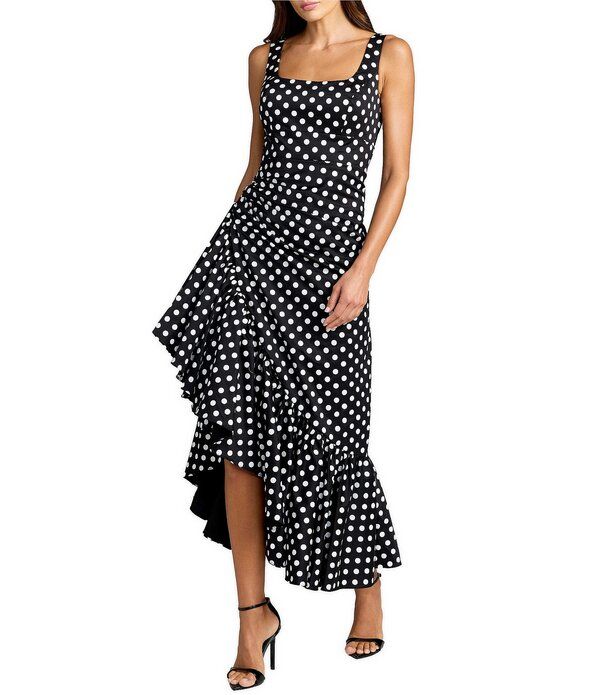 マックダガル レディース トップス ワンピース ドット柄 ドット フリル ノースリーブ Mac Duggal Sleeveless Polka Dotwill High Ruffle Low Dres